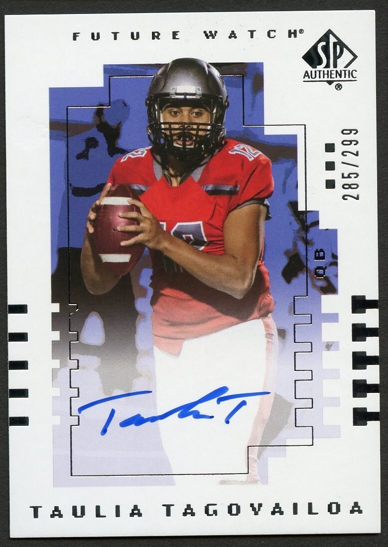 Taulia Tagovailoa signed auto SP Authentic Rookies UD Football Card 285/299