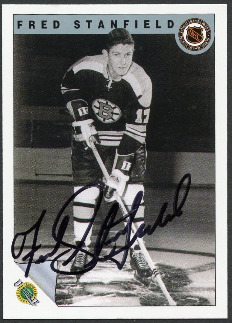 Fred Stanfield #54 signed autograph auto 1992 Ultimate Original Six Hockey Card