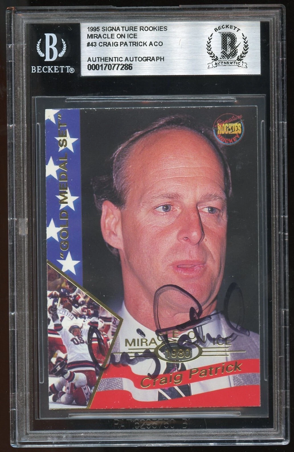 Craig Patrick #43 signed autograph 1995 Signature Rookies Miracle on Ice BAS