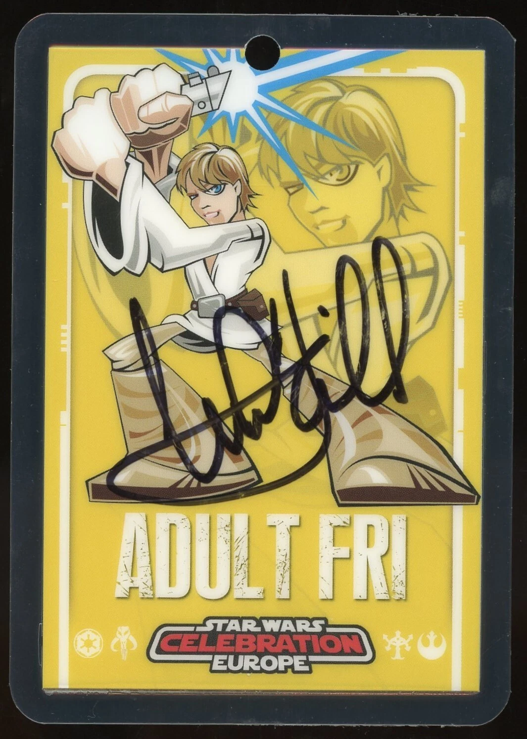Mark Hamill Star Wars Celebration Europe Badge Coolwaters Production & ACOA Cert