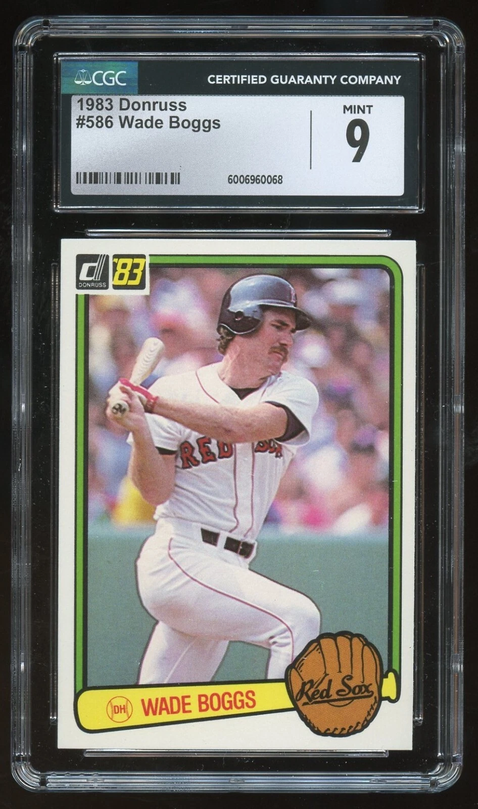 Wade Boggs #586 Dunruss 1983 Baseball Trading Card CGC Grade 9