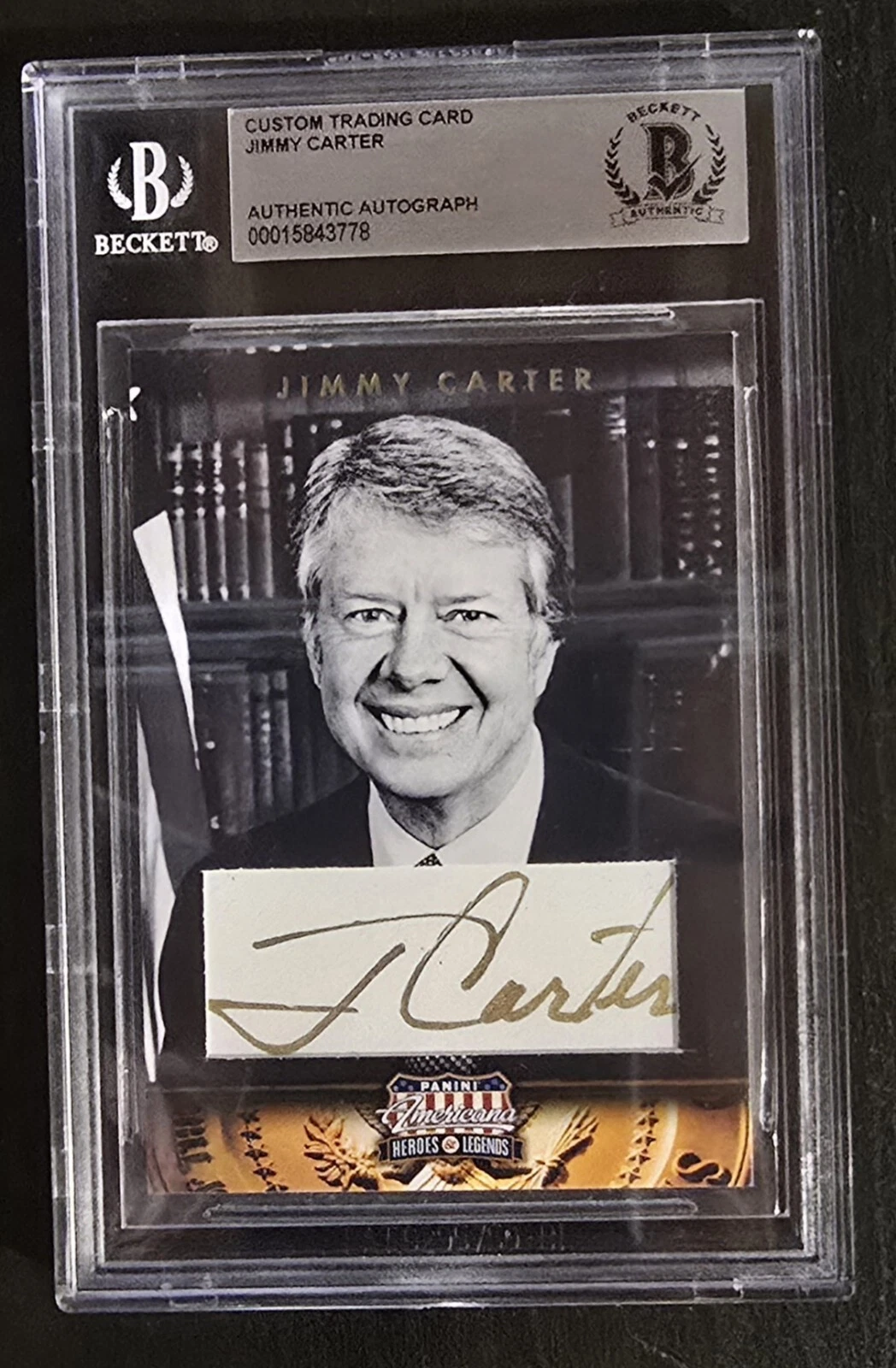 Jimmy Carter #39 signed autograph Americana Custom Cut Card 39th President BAS