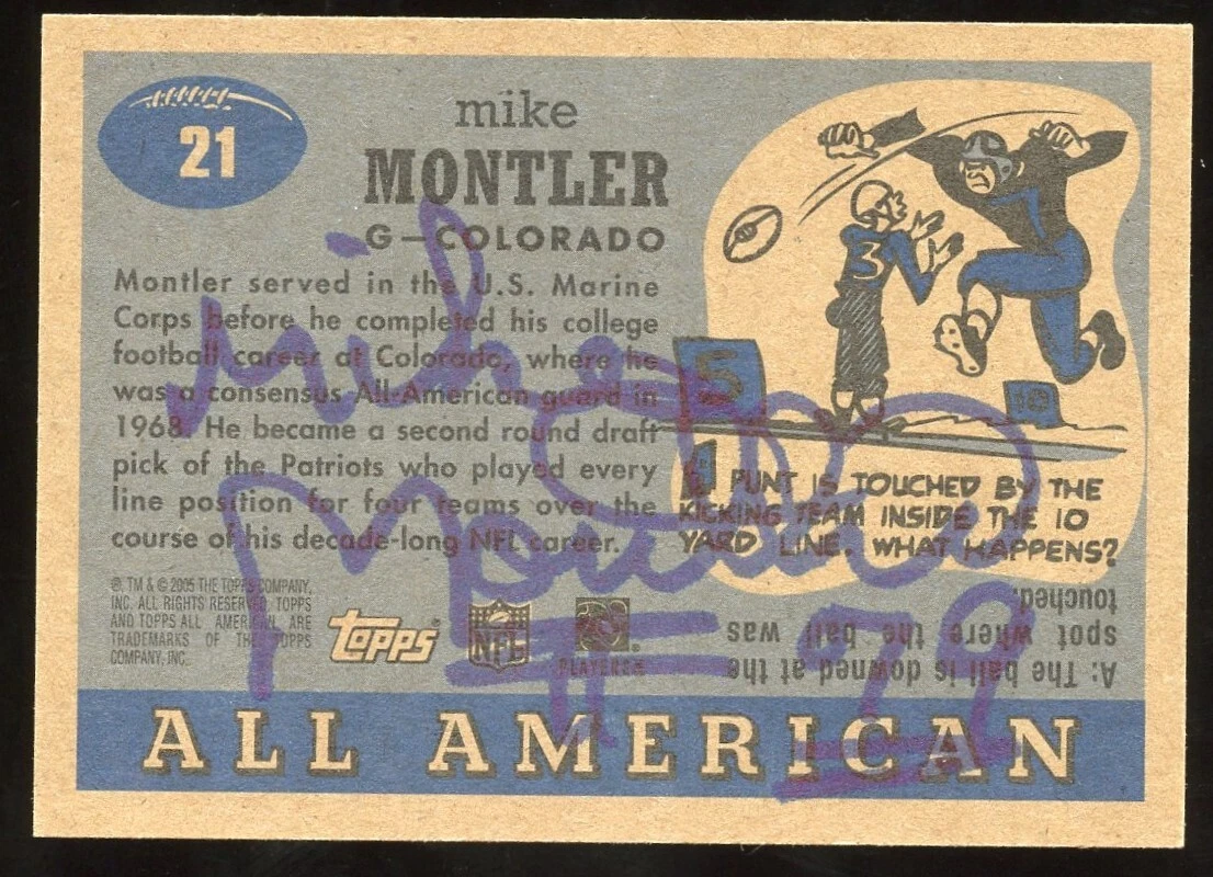 Mike Montler 2005 Topps All American #21 signed autograph auto Football Card