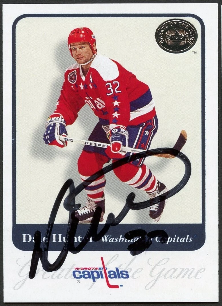 Dale Hunter #18 signed autograph 2001 Fleer Hockey Greats of the Game GOTG