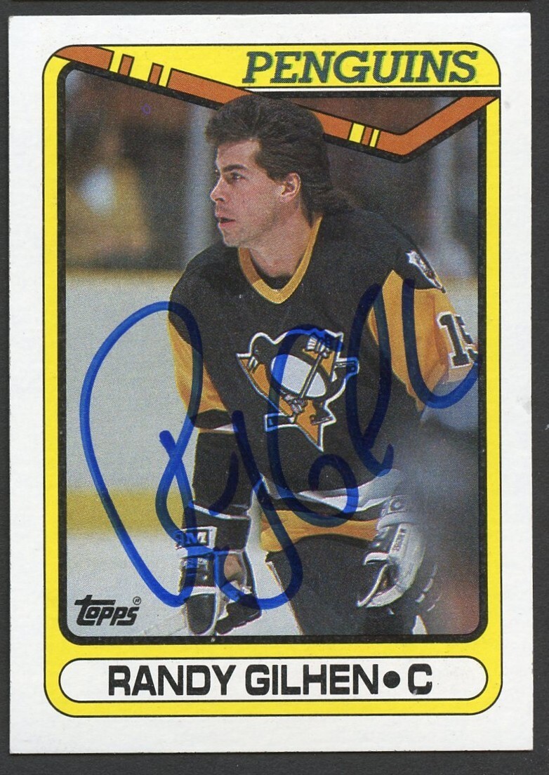 Randy Gilhen #250 signed autograph auto 1990-91 Topps Hockey Trading Card