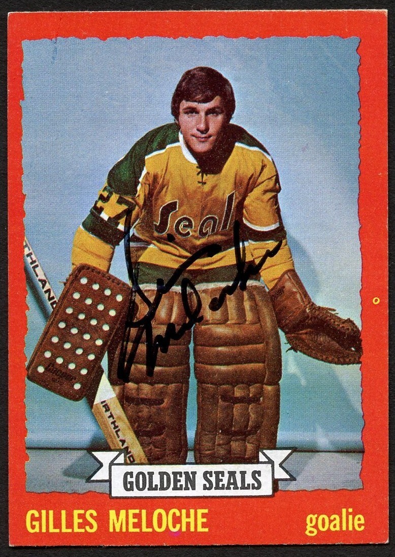 Gilles Meloche #175 signed autograph 1973-74 Topps Hockey Trading Card