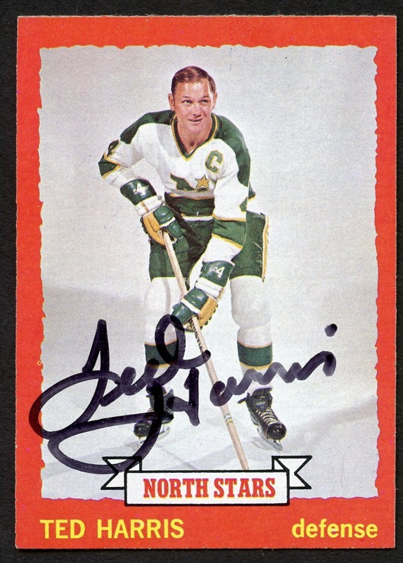 Ted Harris #14 signed autograph 1973-74 Topps Hockey Trading Card