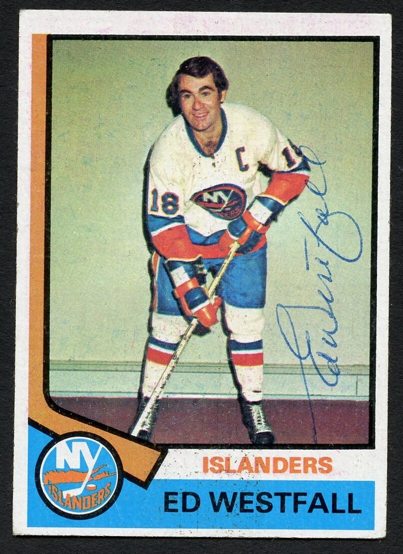Ed Westfall #32 signed autograph 1974-75 Topps Hockey Trading Card
