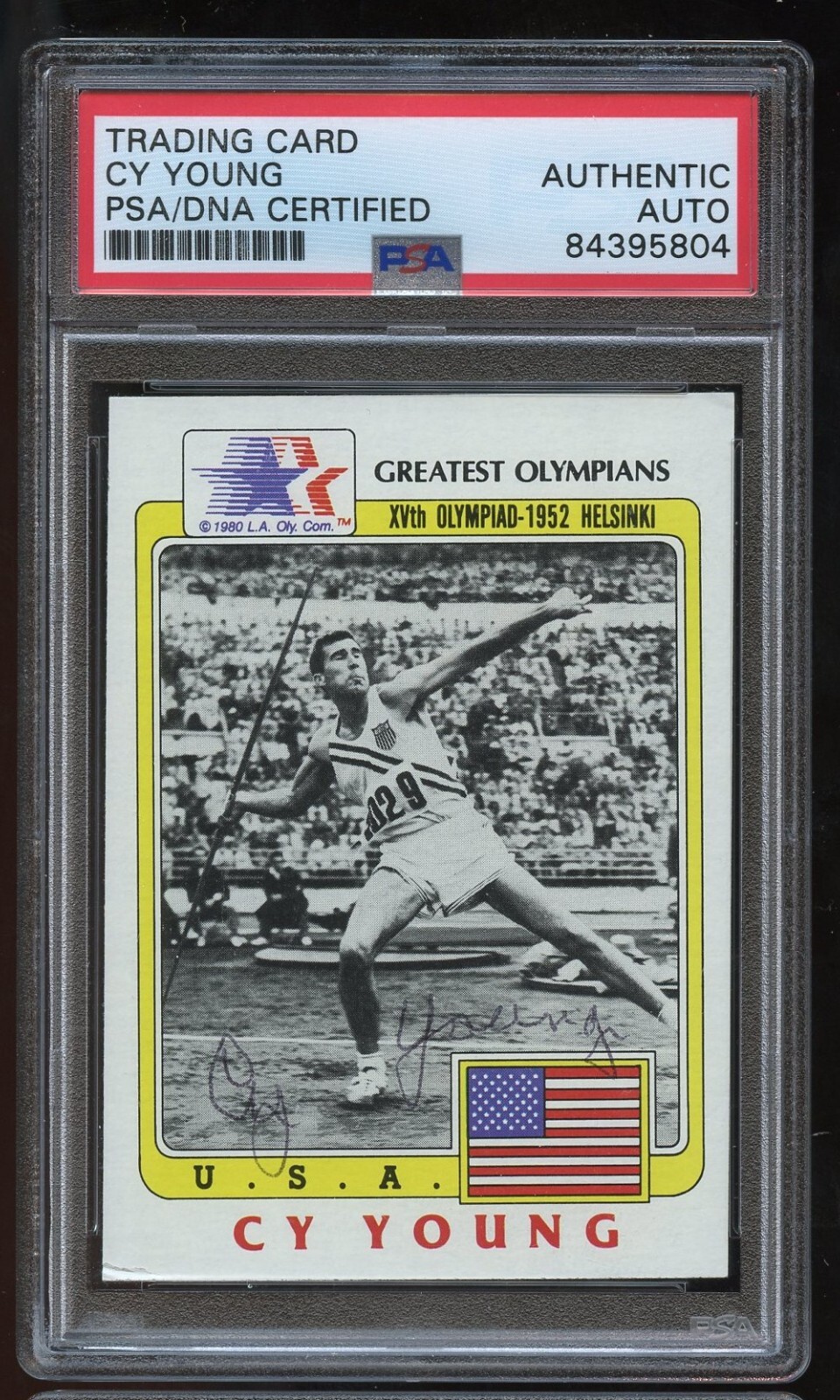 Cy Young #53 signed autograph auto 1983 Topps Greatest Olympians Card PSA Slab