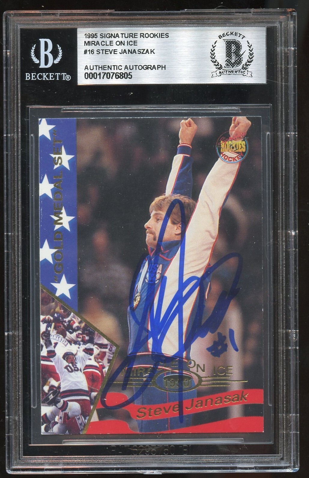 Steve Janaszak #16 signed autograph 1995 Signature Rookie Miracle on Ice BAS