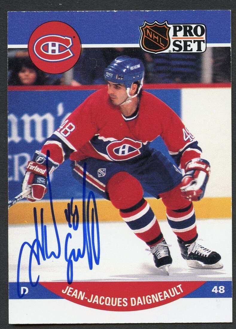 Jean-Jacques Daigneault #466 signed autograph 1990-91 Pro Set Card Hockey Card