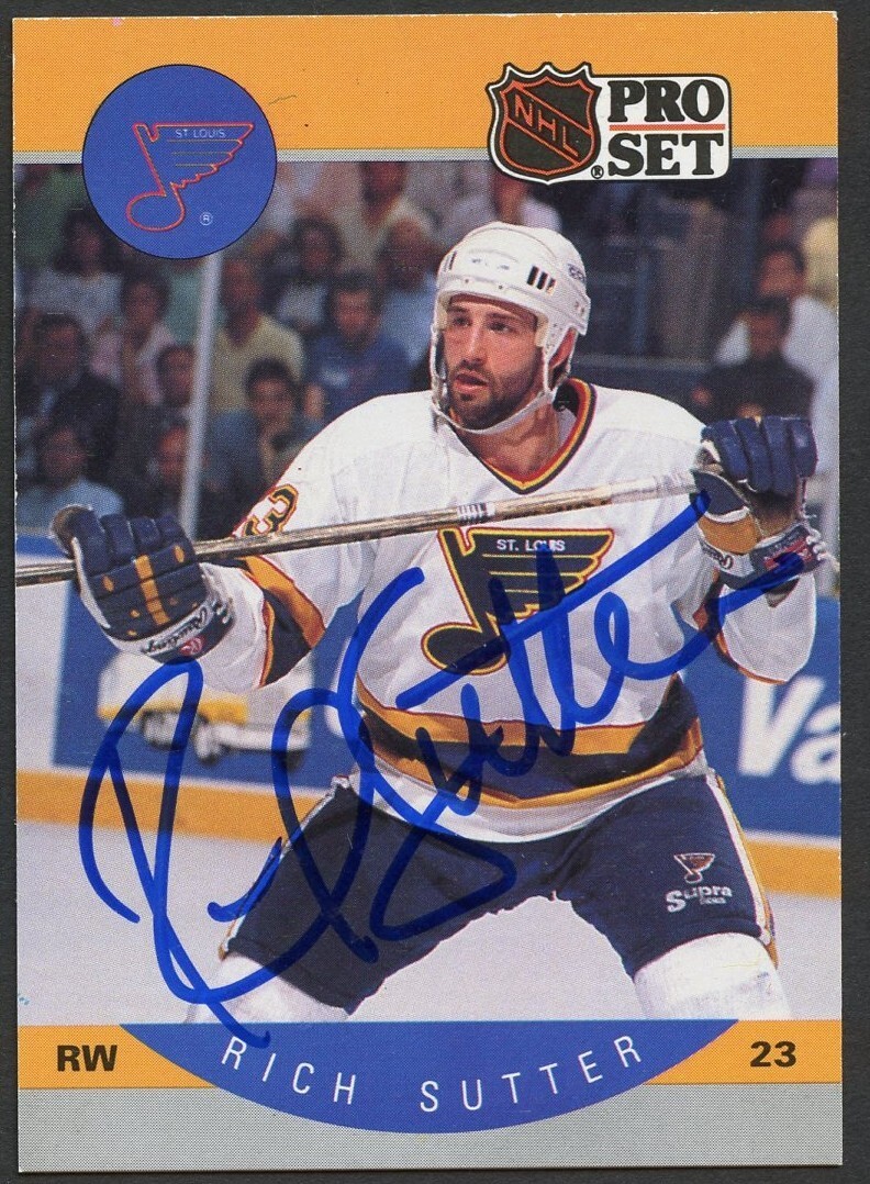Rich Sutter #272 signed autograph auto 1990-91 Pro Set Card Hockey Card