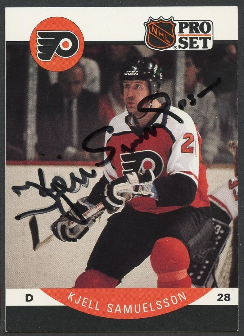 Kjell Samuelsson #222 signed autograph auto 1990-91 Pro Set Card Hockey Card