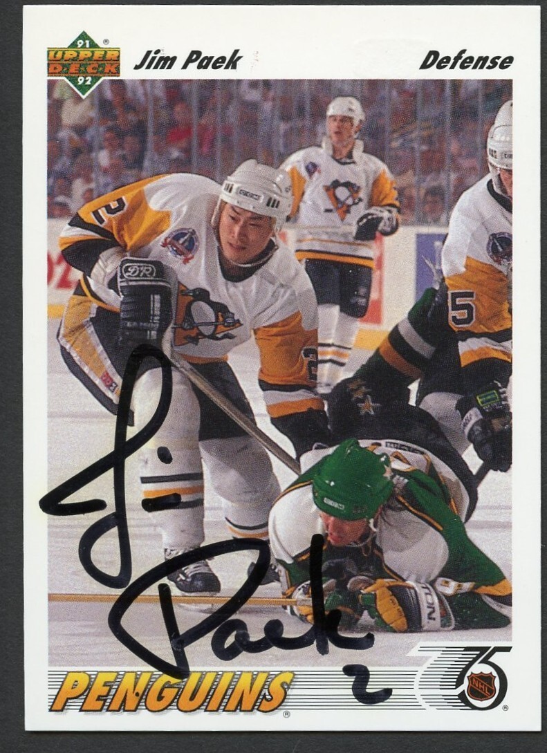 Jim Paek #308 signed autograph auto 1991-92 Upper Deck Hockey Card