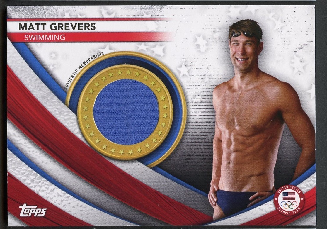 Matt Grevers USAM-MG 2021 Topps Olympic Relic Memorabilia Card Fabric