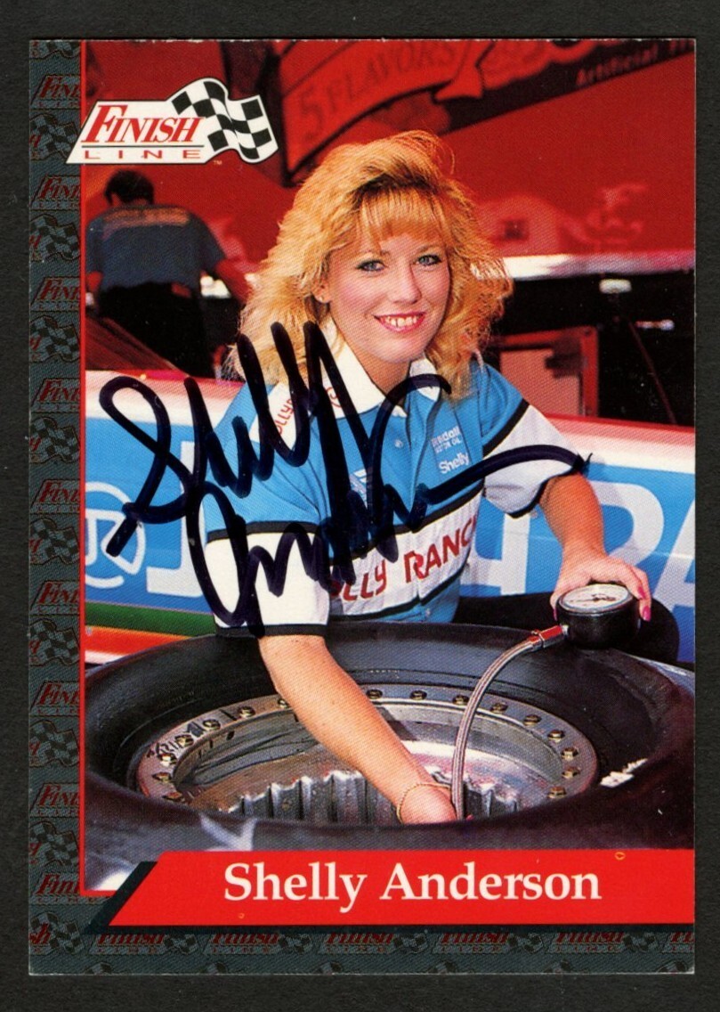 Shelly Anderson #4 signed autograph auto 1993 Finish Line NHRA Trading Card