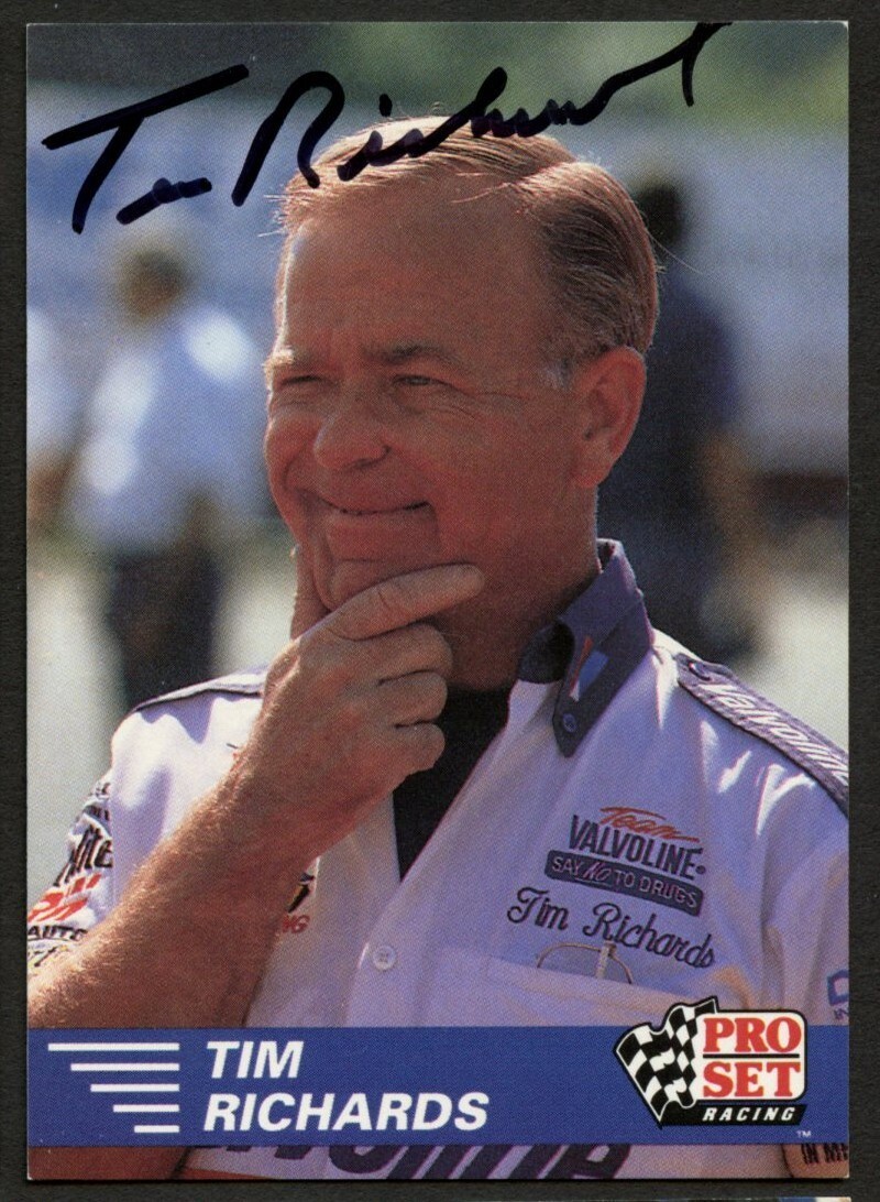 Tim Richards #101 signed autograph auto 1991 Pro Set  NHRA Trading Card