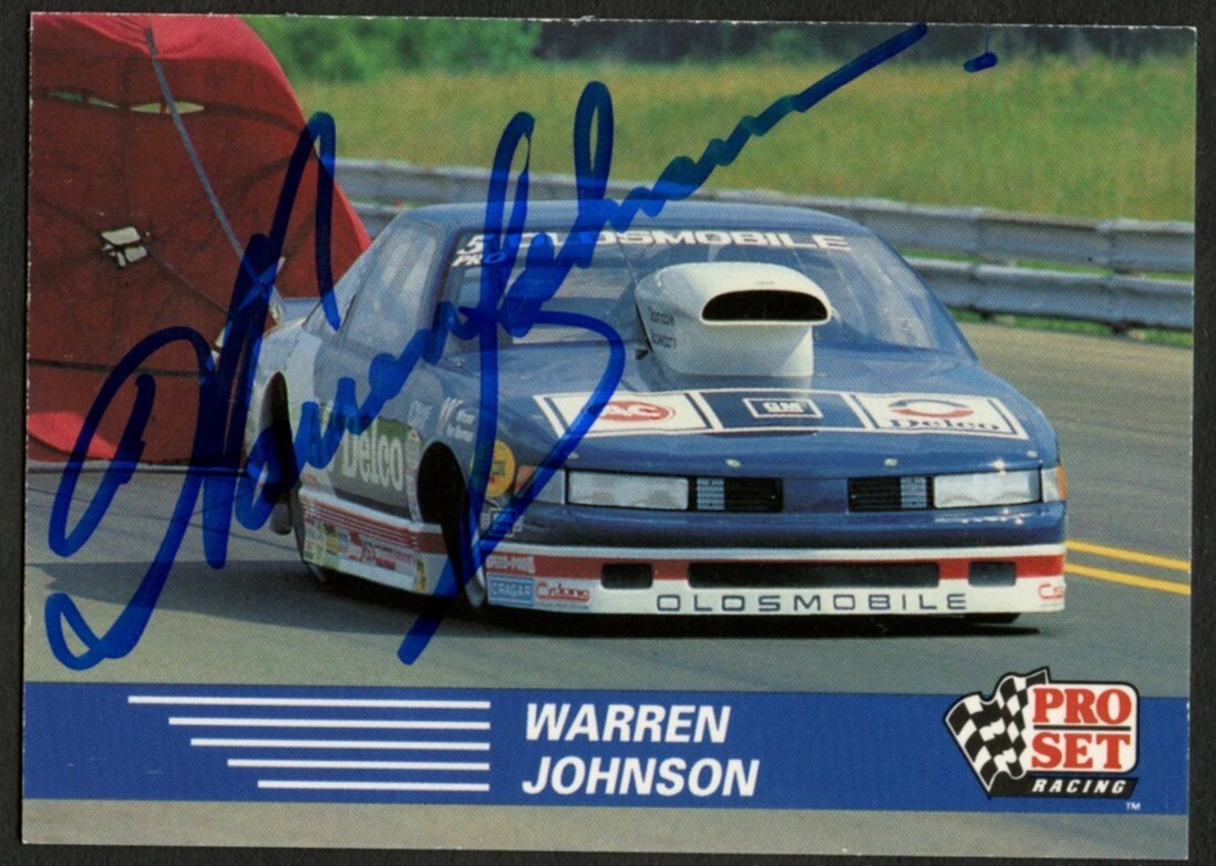 Warren Johnson #86 signed autograph auto 1991 Pro Set  NHRA Trading Card