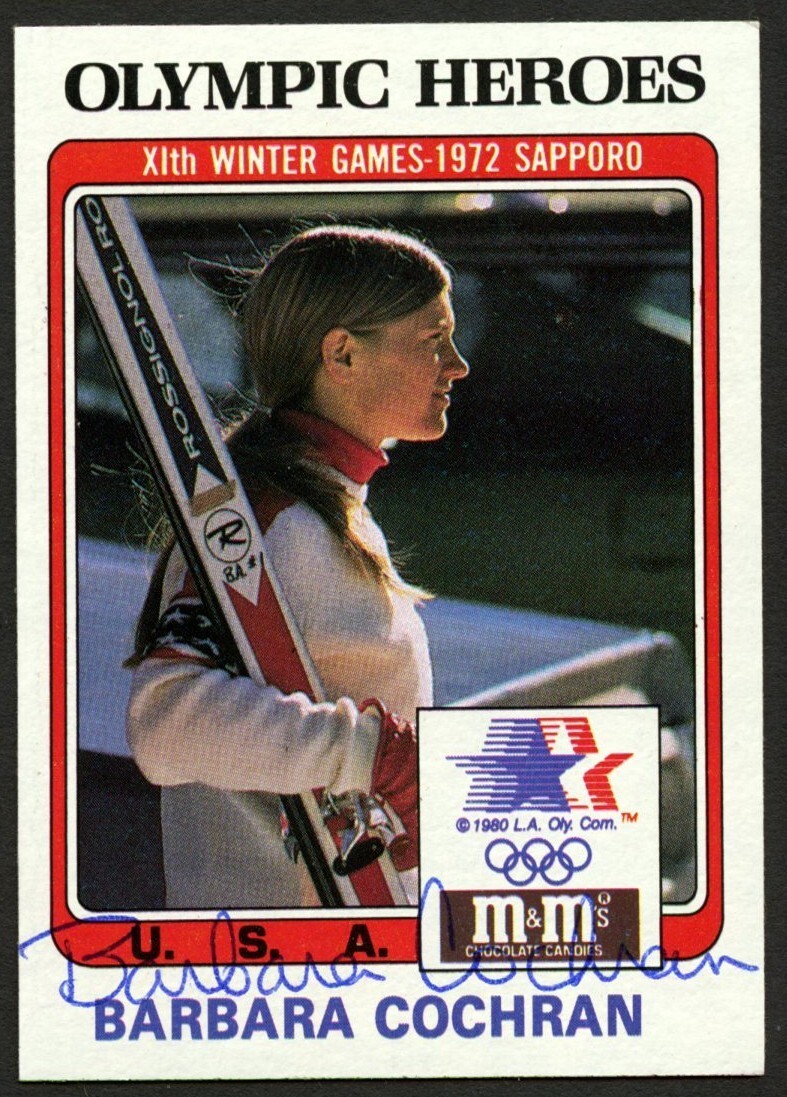 Barbara Cochran #8 signed autograph 1983 Topps Greatest Olympians Trading Card