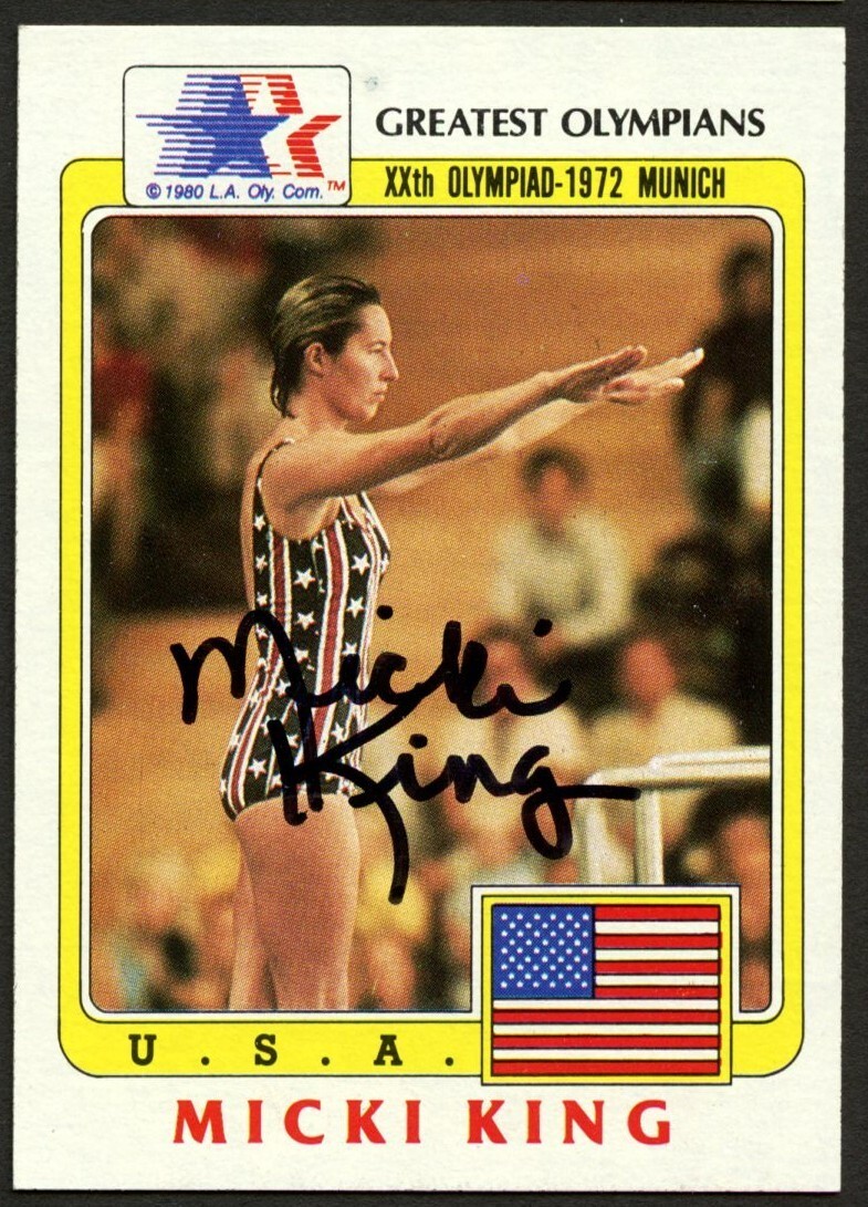 Micki King #38 signed autograph 1983 Topps Greatest Olympians Trading Card
