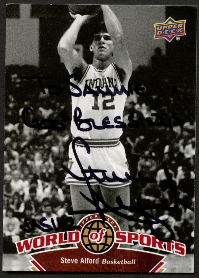 Steve Alford #13 signed autograph auto 2010 Upper Deck World of Sports card