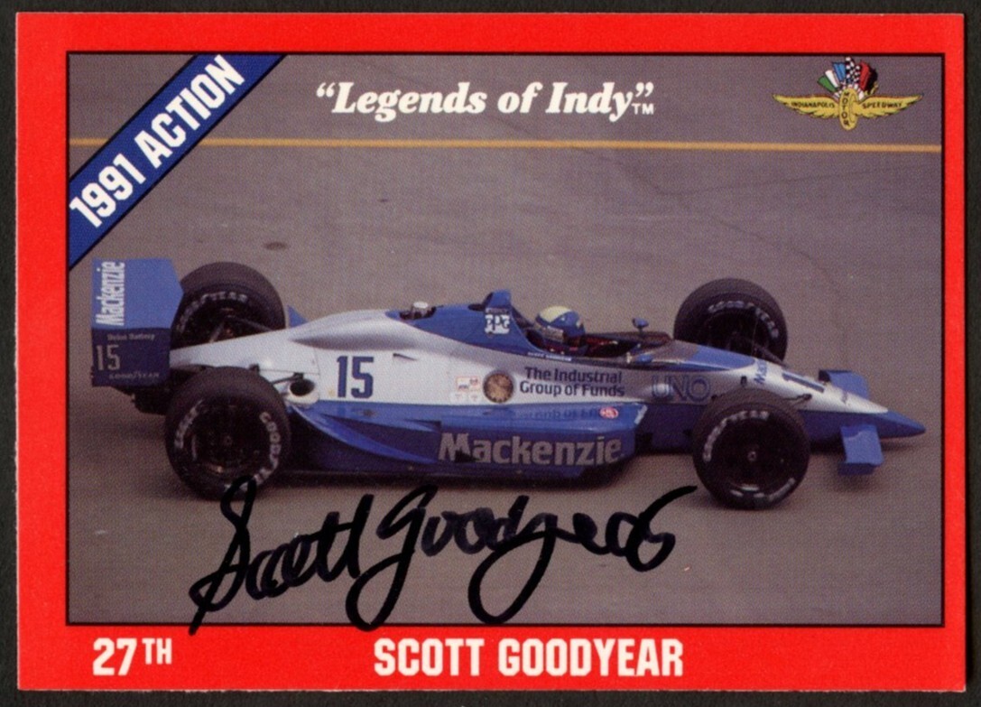 Scott Goodyear #28 signed autograph auto 1992 Legend of Indy Trading Card
