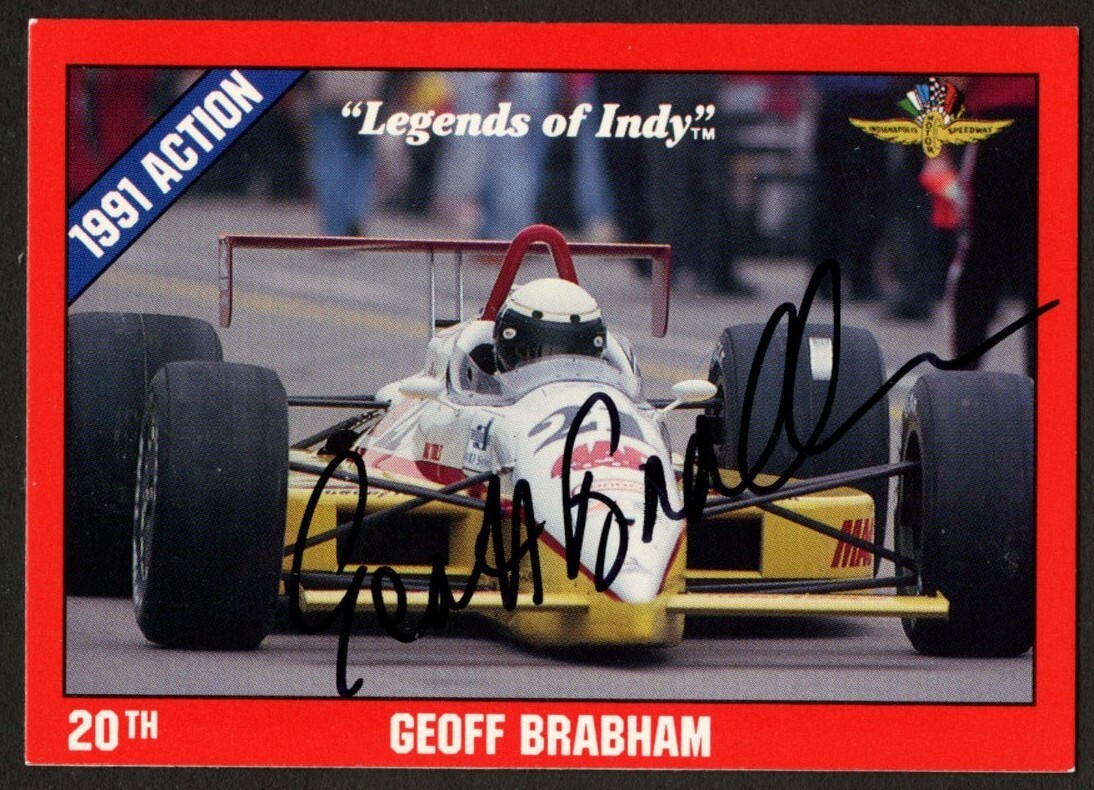 Geoff Brabham #21 signed autograph auto 1992 Legend of Indy Trading Card