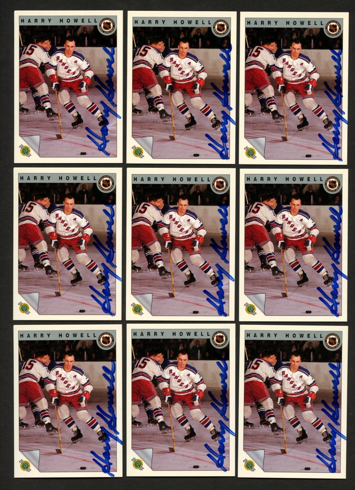 (9) 1992 Ultimate Original Six Hockey HARRY HOWELL signed autographed cards