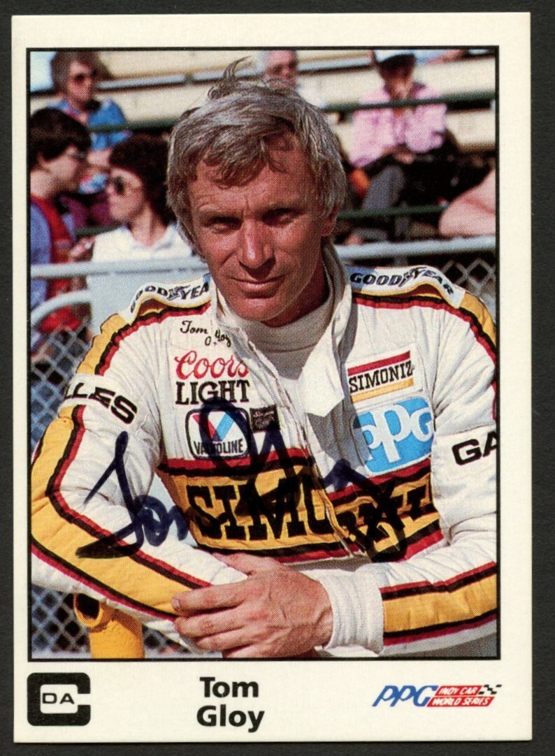 Tom Gloy #32 signed autograph auto 1985 A&S Racing PPG Indy Card