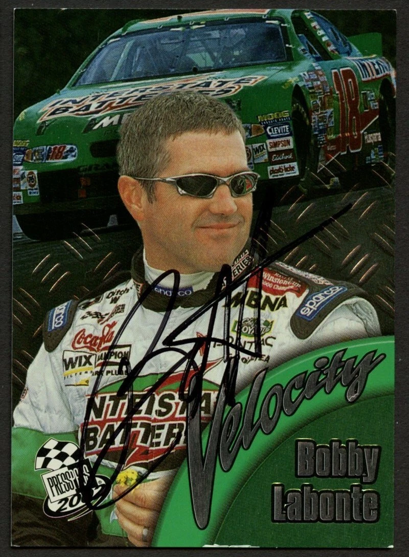 Bobby Labonte #VL 6/9 signed autograph auto 2002 Press Pass NASCAR Trading Card