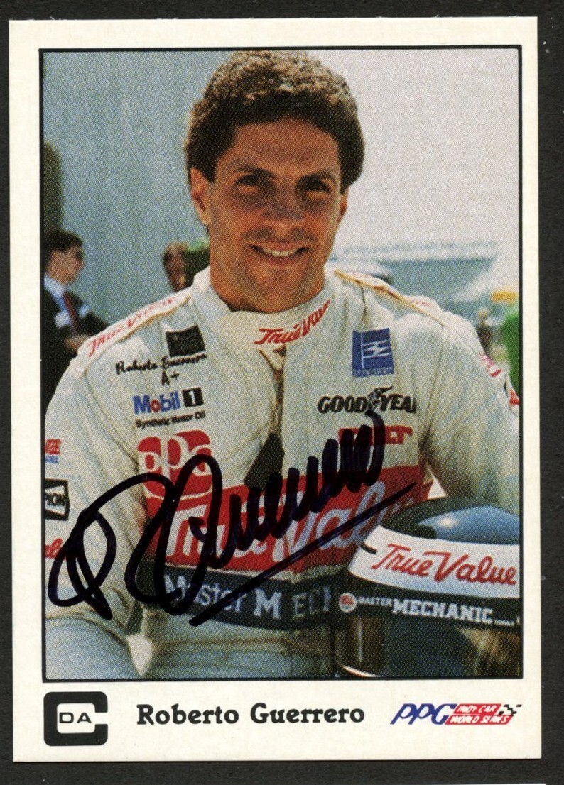 Roberto Guerrero #43 signed autograph auto 1987 A&S Racing PPG Indy Trading Card