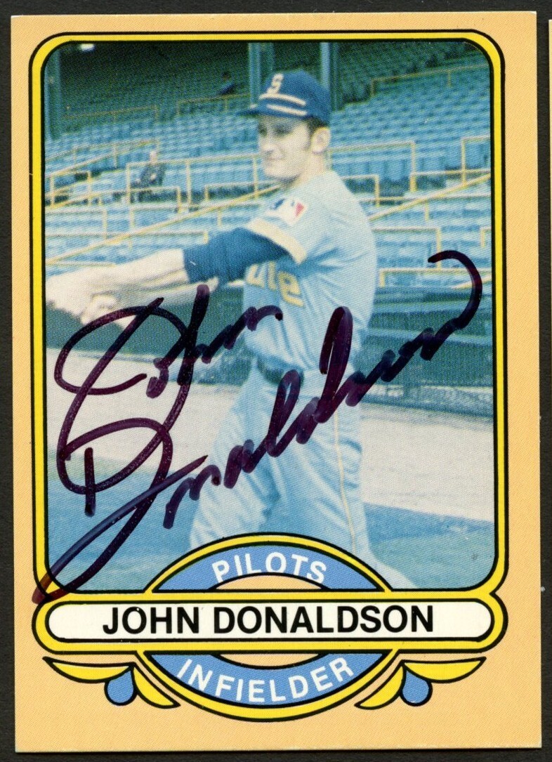 John Donaldson #32 signed autograph 1969 Seattle Pilots Baseball Trading Card