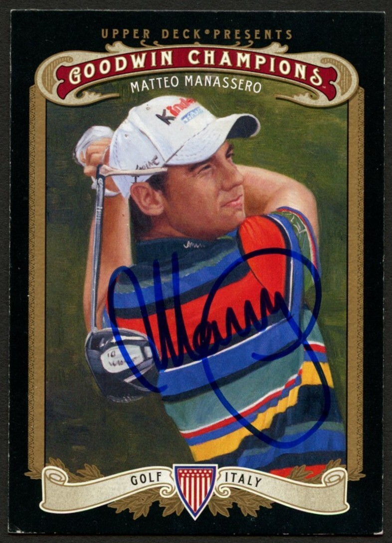 Matteo Manassero #61 signed autograph auto 2012 UD Goodwin Champions Card