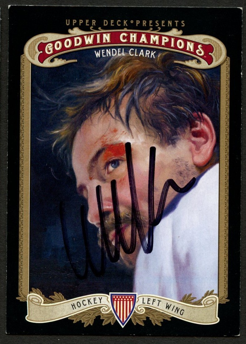 Wendel Clark #82 signed autograph auto 2012 UD Goodwin Champions Card