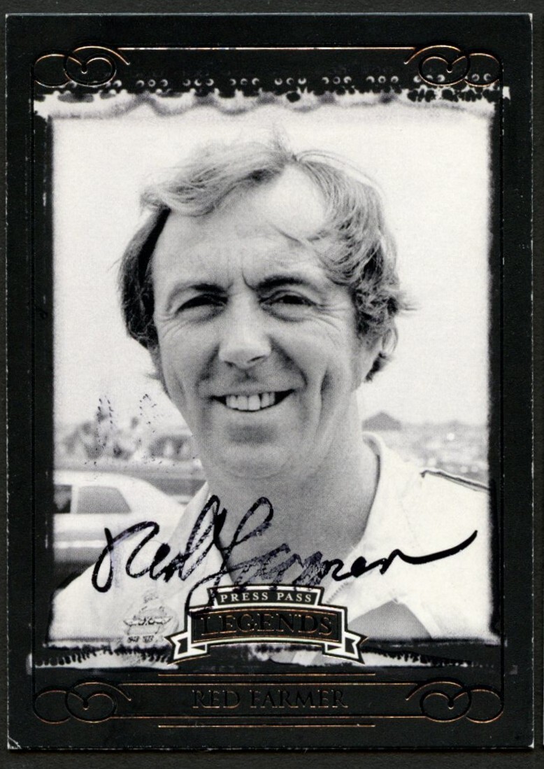 Red Farmer #11 signed autograph 2008 Press Pass Legends NASCAR Trading Card