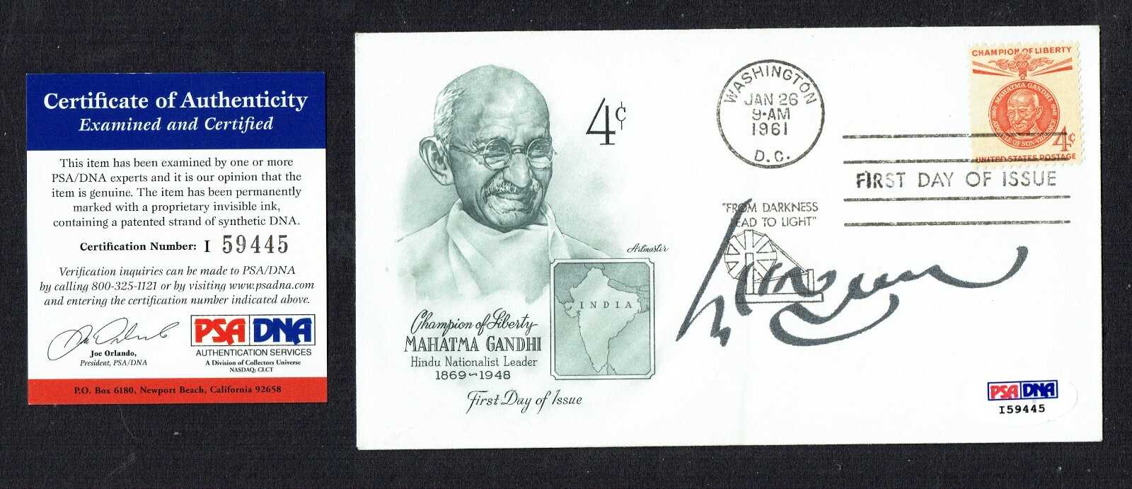 Dalai Lama signed autograph Spiritual Leader FDC Postal Cover PSA Certified