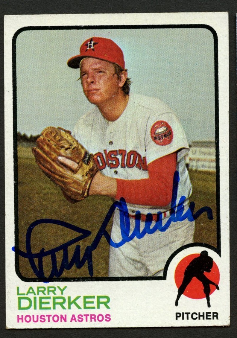 Larry Dierker #375 signed autograph 1973 Topps Baseball Trading Card