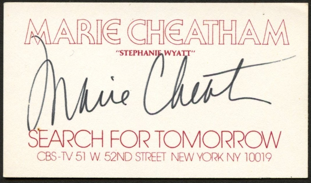 Maree Cheatham signed autograph Actress in Stephanie Wyatt Business Card BC849