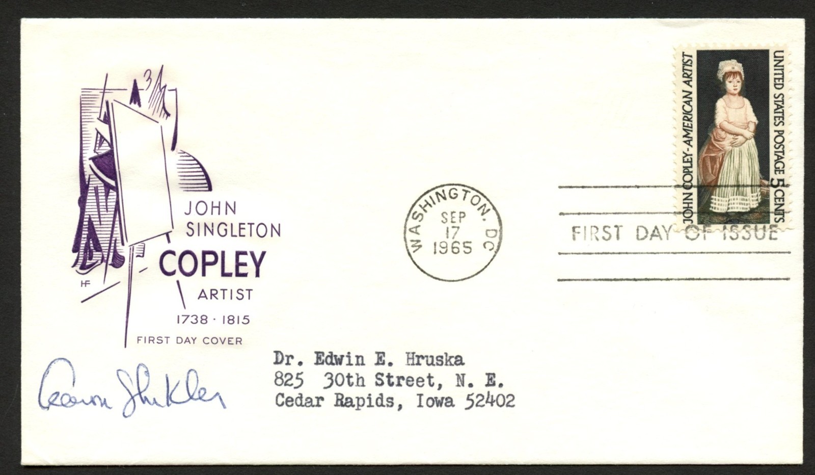 Aaron Shikler d2015 signed autograph American Artist Postal Cover FDC