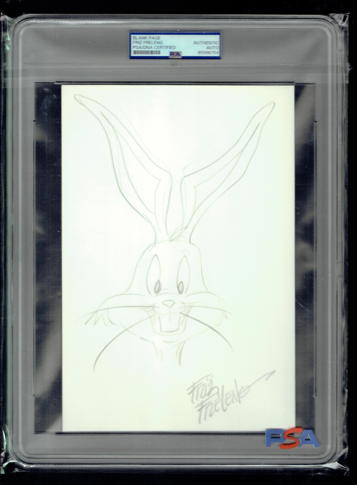 Friz Freleng d1995 signed autographed Bugs Bunny 6.5x10 Original Sketch PSA Slab