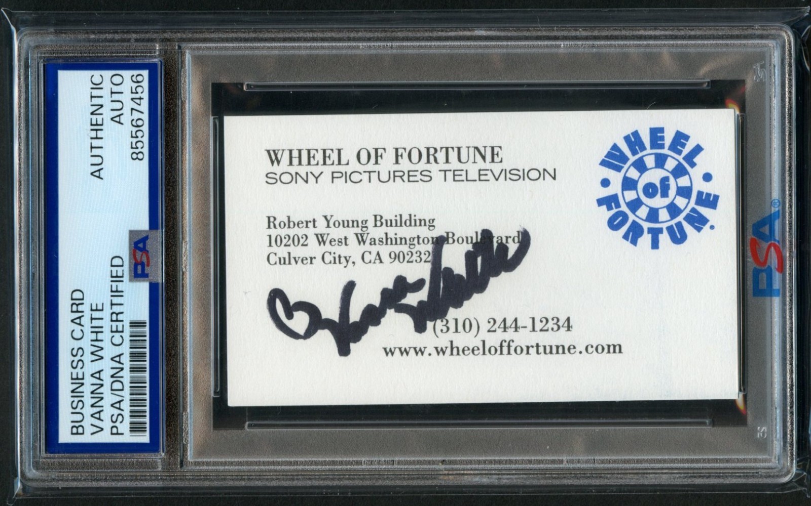 Vanna White signed autograph Wheel of Fortune TV Personality Business Card PSA