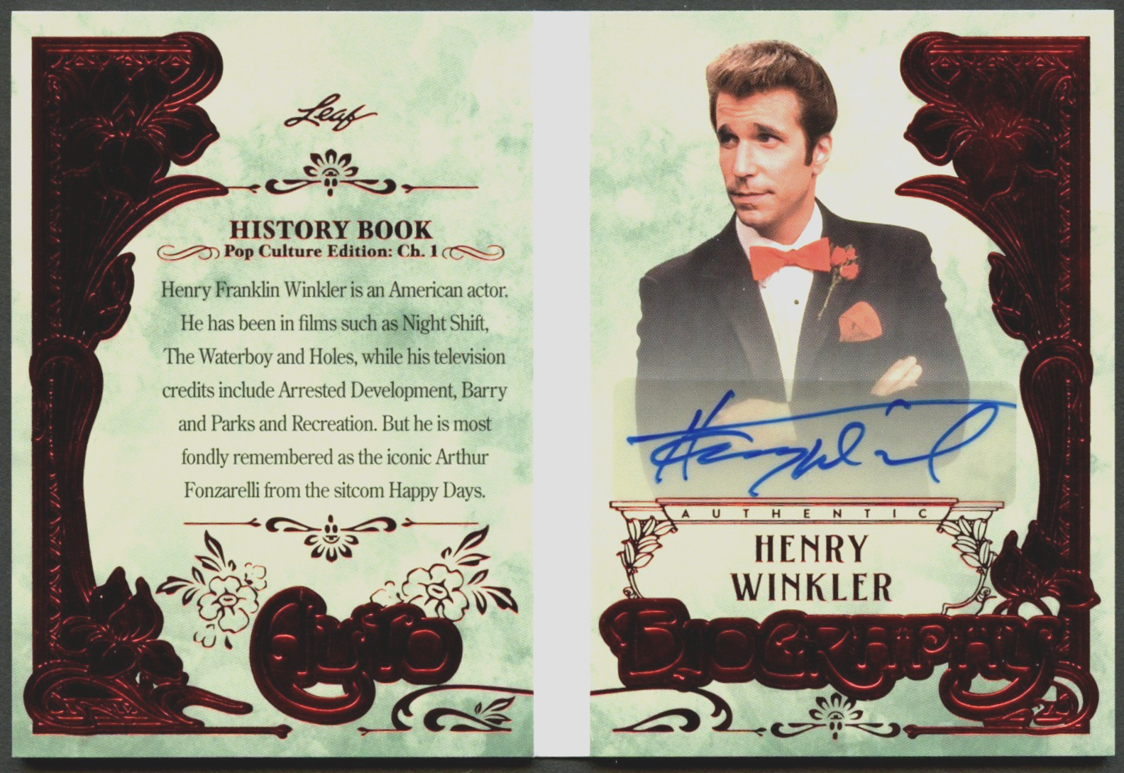 Henry Winkler signed autograph 2025 Leaf History Book Auto Biography Booklet 2/3