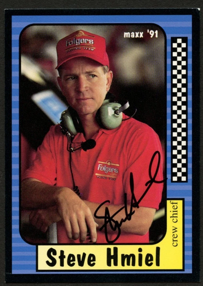 Steve Hmiel #77 signed autograph auto 1991 Maxx NASCAR Racing Trading Card