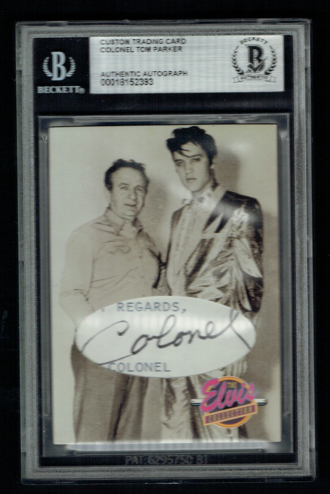 Colonel Tom Parker signed autograph Elvis Manager Custom Cut Card BAS Slabbed