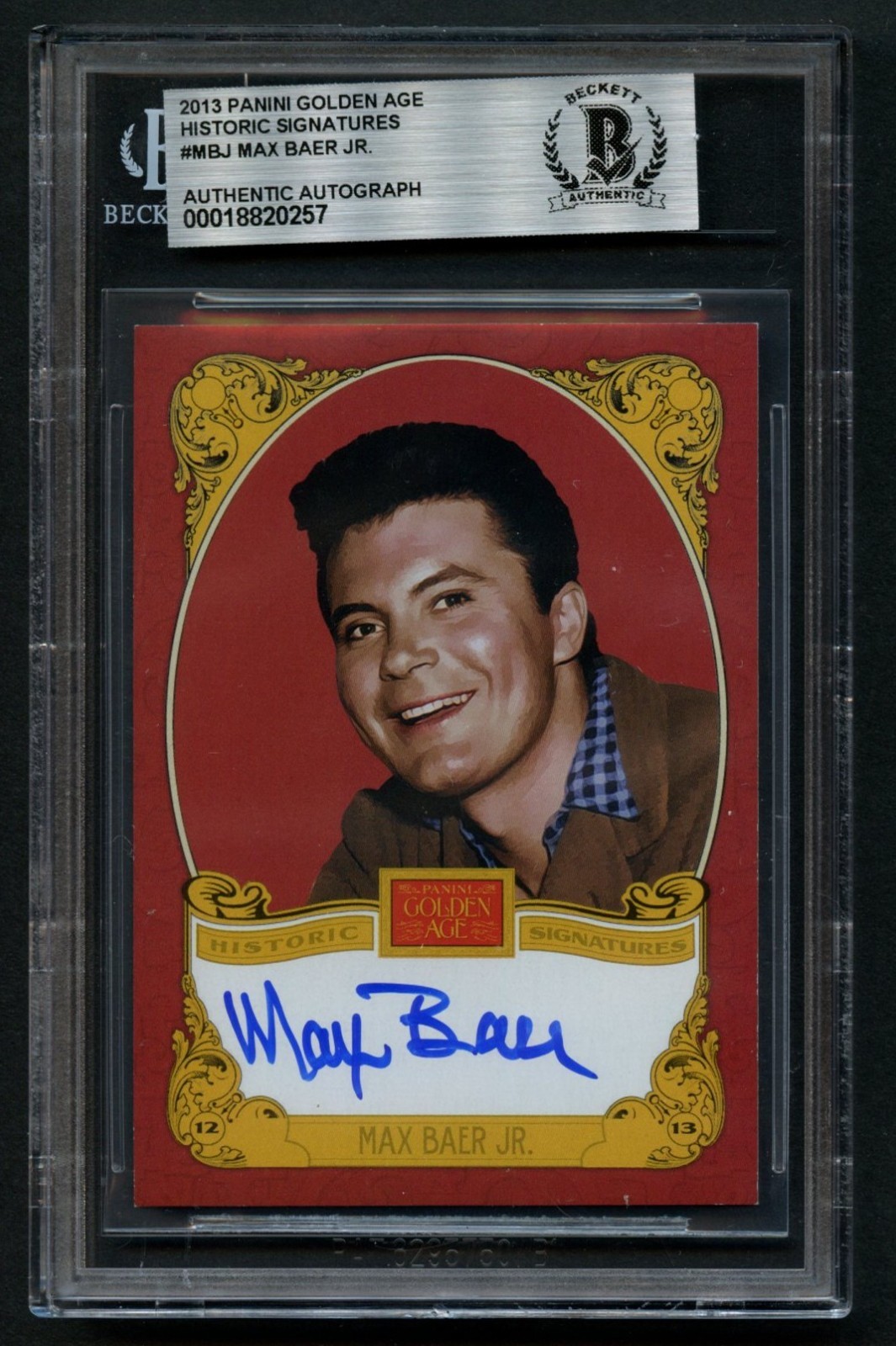 Max Baer Jr. signed autograph 2013 Panini Golden Age Actor BAS Slabbed