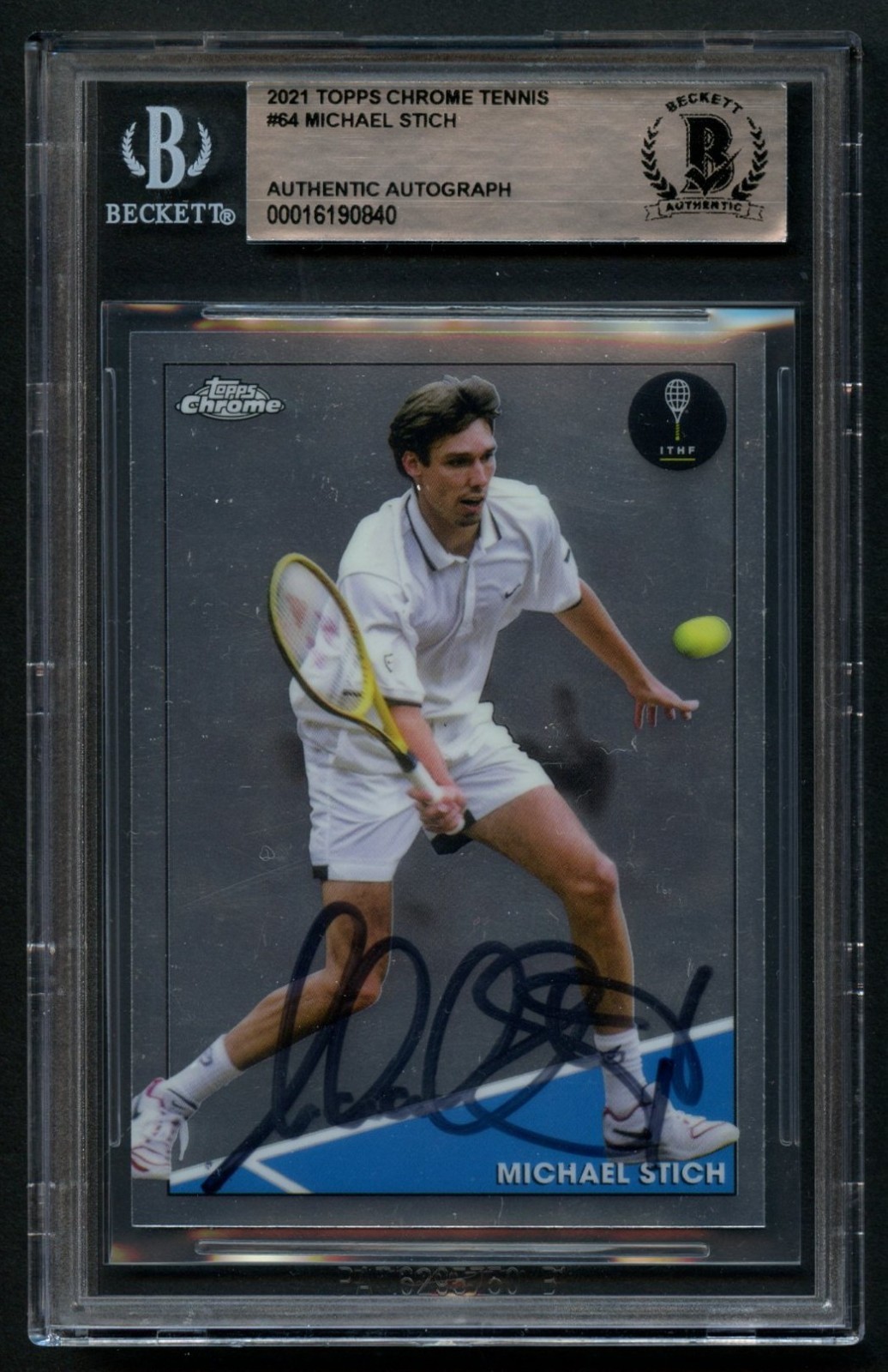 Michael Stich #64 signed autograph 2021 Topps Tennis Chrome HOF Card BAS Slab