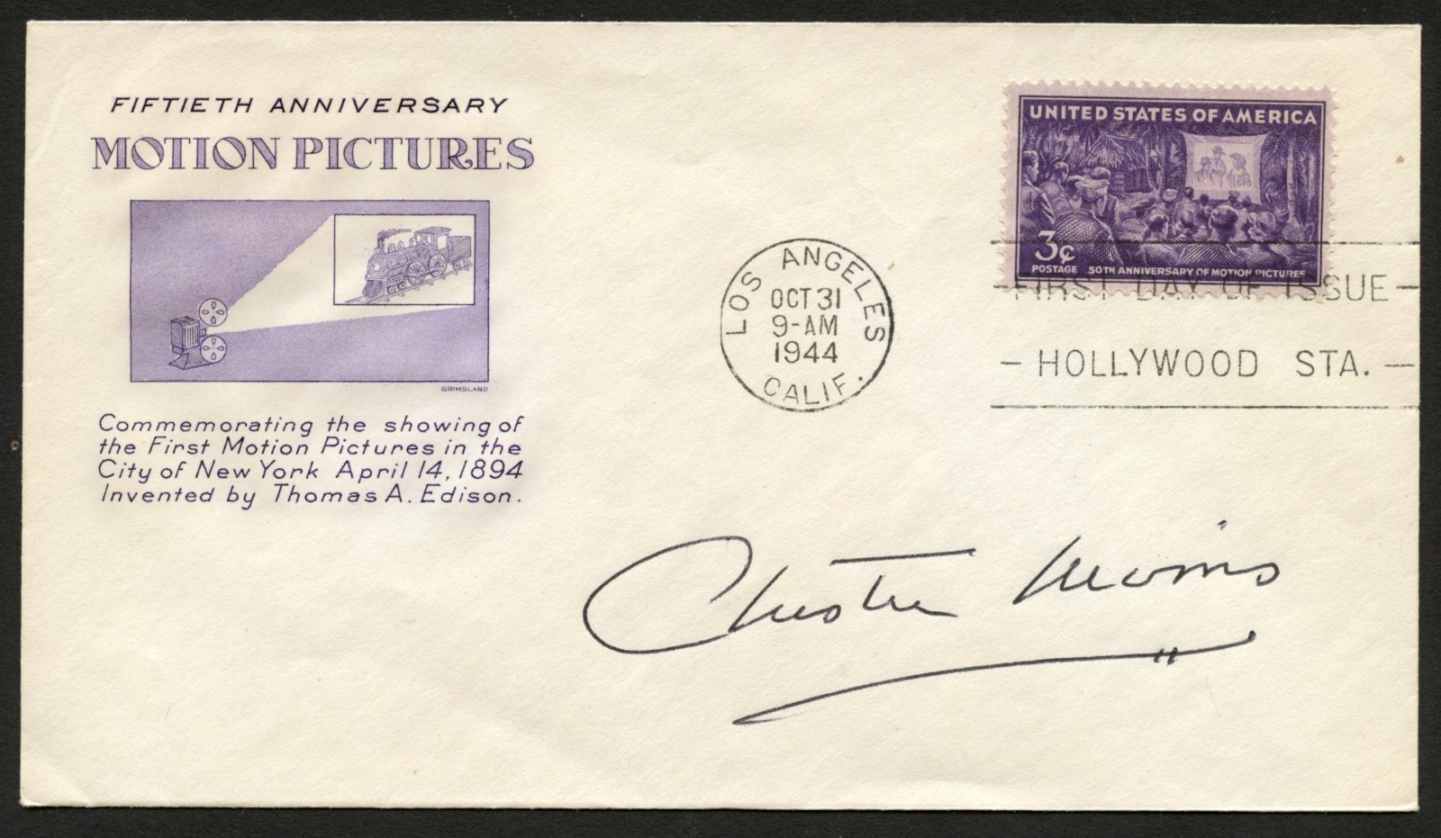 Chester Morris signed autograph FDC Movie TV Actor Boston Blackie PSA Stickered
