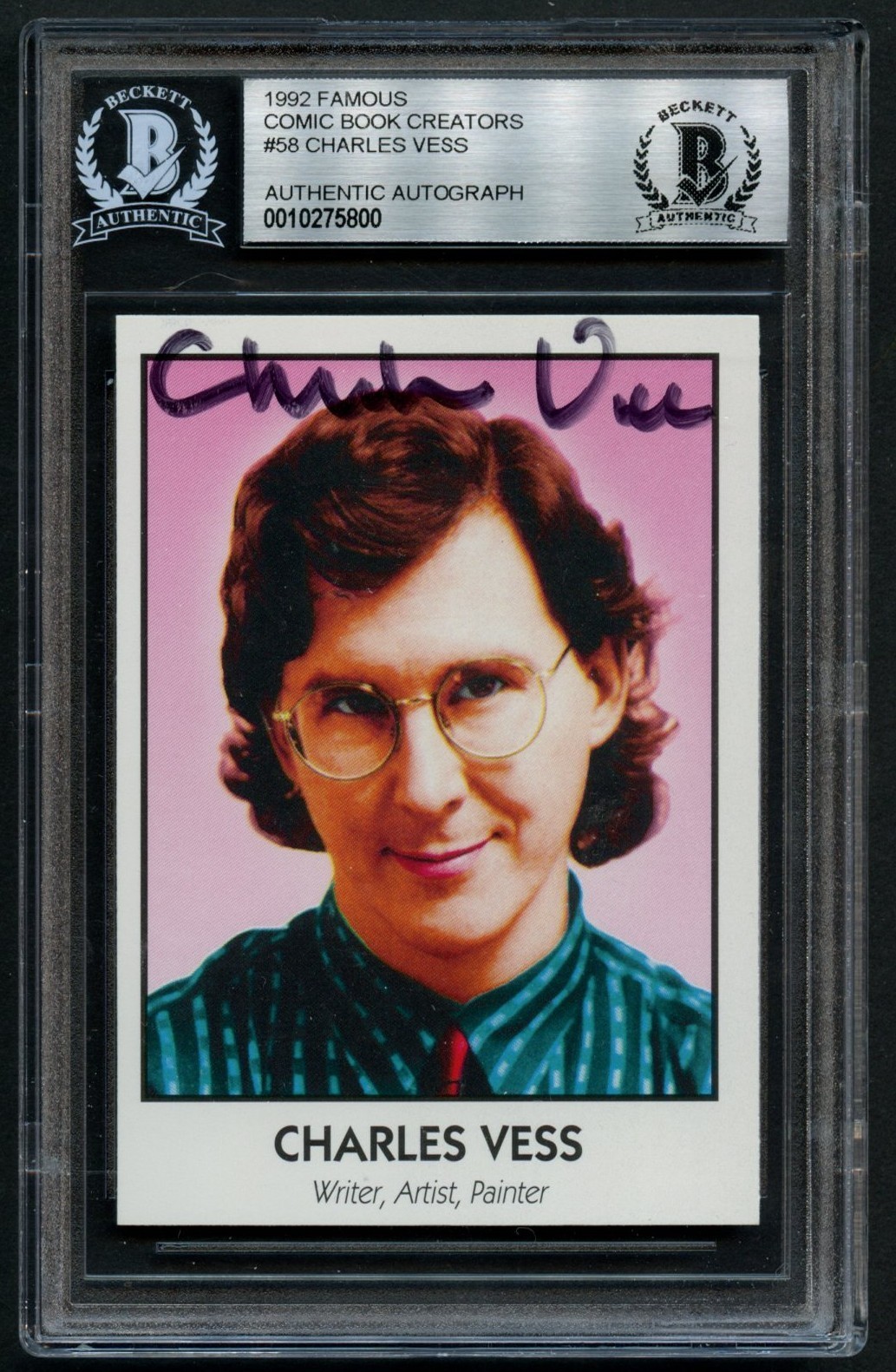Charles Vess #58 signed autograph auto 1992 Famous Comic Book Creators Card BAS