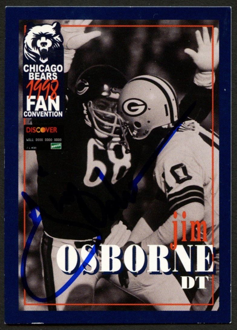 Jim Osborne #68 signed autograph auto 1998 Chicago Bears Fan Convention Card