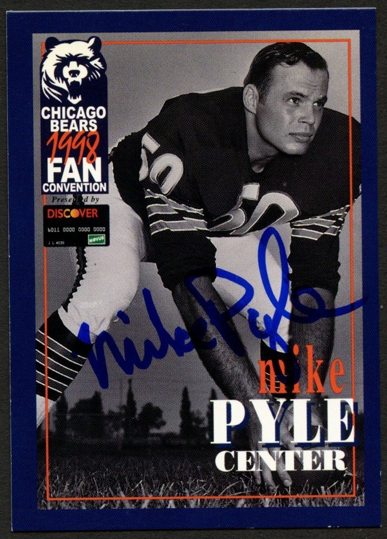 Mike Pyle #50 signed autograph auto 1998 Chicago Bears Fan Convention Card